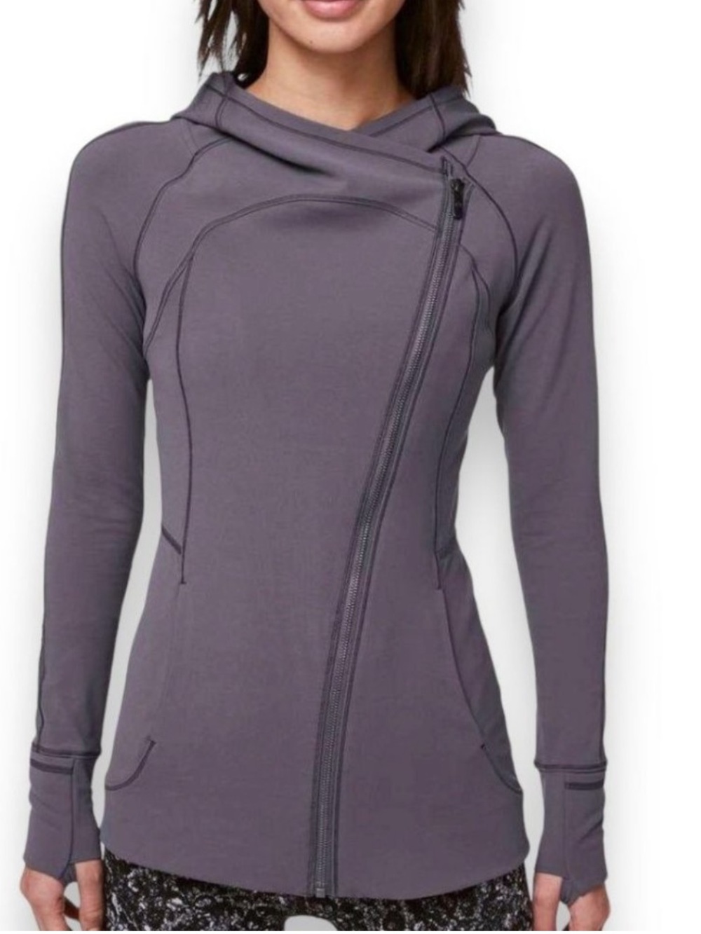 lululemon Every journe Asymmetric Zip Hooded moonwalk Sweatshirt in Gray-Purple